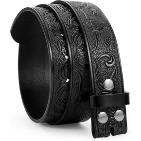 WERFORU Western Leather Belt Strap for Men Women Cowboy Western Belts without Buckle Men Western Leather Belt Jeans