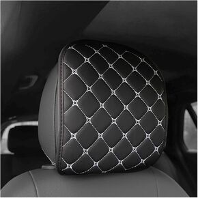 Car Headrest Cover, Soft Breathable Vehicle Seat Head Rest Protector, Flexible Automotive Interior Front Seat Head Rest Protection Wrap Accessories, Universal for Van, SUV, Truck (Black)