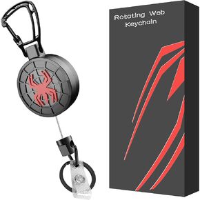 Heavy Duty Retractable Keychain with Belt Clip, Retractable ID Badge Reel, Retractable Badge Holder with 31.5" Steel Cord and Key Ring,9.0oz