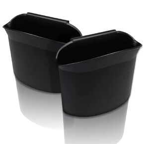 ZONETECH Portable Hanging Mini Car Garbage Can – Classic Black Trash Container - Premium Quality Automotive Universal Compact Traveling Wastebasket for Vehicle,Office, Home (1-Pack)