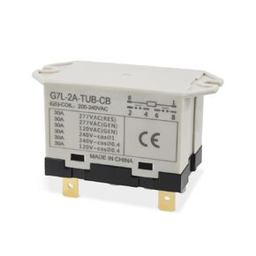 G7L-2A-TUB-CB Power Relay 6 Pins 30A 100-120VAC, DPST Normally Open Contacts