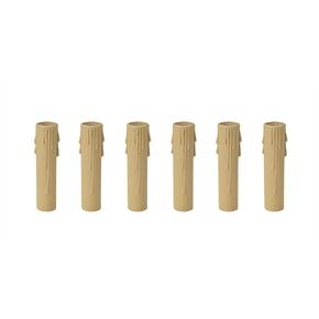 Aspen Creative 21310-06, Six Pack Set 4" Tan Drip Candle Socket Covers