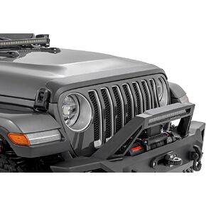 Rough Country Front Hood Protector for Jeep Wrangler JL/Unlimited (2018-2025) - High-Density Thermoplastic, UV-Resistant, Easy Install Trail Cladding