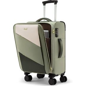 LOVEVOOK Carry On Luggage 22x14x9 Airline Approved, 20 Inch Suitcases with Spinner Wheels, Softside Carry on Suitcase with TSA Lock for Travel, Water-Resistant Large Capacity Luggage for Women Men