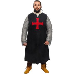 Men's Crusader Tabard Costume - Medieval Knight Renaissance Warrior Tunic, 100% Cotton for LARP, Cosplay