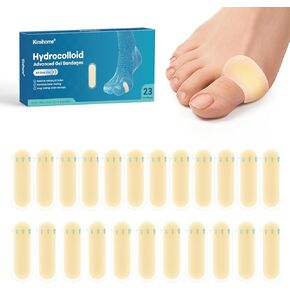 Hydrocolloid Gel Blister Bandages Pads - Kimihome 23ct Water Resistant Blisters Bandages - Adhesive Blister Pads for Heel, Foot, Toe - Gel Blister Chshions for Prevention & Recovery (Variety Pack)