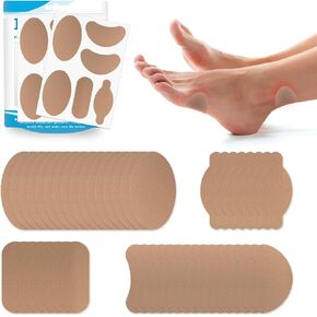 Moleskin for Feet, Moleskin for Blisters, Moleskin Adhesive Pads for Feet Heels, Skin Tape Sticker Patch for Feet (8 Sheets - 48 Pieces Total)