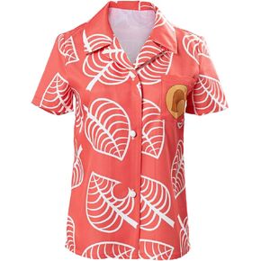 Gosbeliy Unisex Animal Nook Tom Shirt Cosplay Costume Short Sleeve Button up Tops