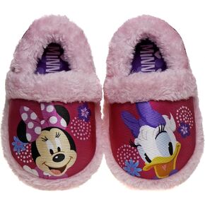 Josmo Kids Girl's Minnie Mouse Slippers - Plush Lightweight Warm Comfort Soft Aline House Slippers (Toddler/Little Kid)