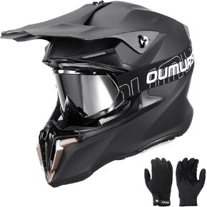 DOT Dirt Bike Helmet for Kids Youth with Goggles & Gloves for 8-18 Years Old, Kid ATV Helmet for Boys Girls Motocross Offroad