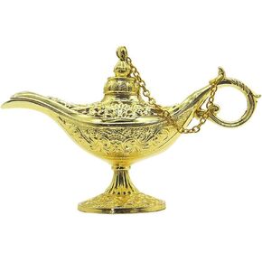 Classic Vintage Hollow Magic Genie Light Costume Lamp Home Table Decoration & Gift, Small (4.7"x1.7"x2.9"), Copper