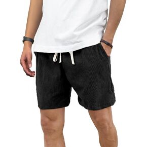 شورتات سروال سروال للرجال 5 بوصة inseam الرباط مرنة الخصر خفيفة الوزن شورت شاطئ الصيف غير الرسمي مع الجيب