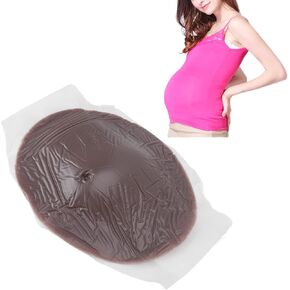 بطن الحمل المزيف ، السحابات البطن الحوامل الاصطناعية الحوامل بطن كاذب مع أشرطة كتف شفافة لممثلة التصوير الفوتوغرافي (2-4 أشهر 35x26x4cm / 13.8x10.2x1.6in-brown)