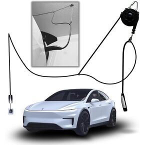 ChargeFlex Universal EV Overhead Retractable Cable Organizer Management System for Tesla and Other EVs (Made in USA) (Matte Black)