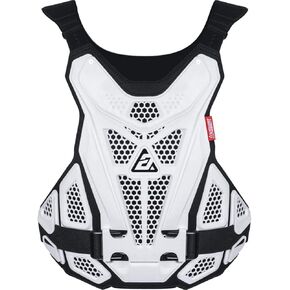 إجابة السباق 451907 PowerSports Motocross Dirtbike Accessories Protective Gear: Apex 1 CE Roost Guard Chest Protector ، أبيض/أسود ، مقاس واحد