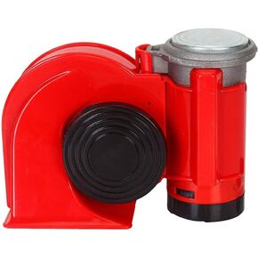 Nautilus Twin Air Horn Universal for Cars, Trucks, Boats, ATVS, Motorcycles and Scooters Standard Red