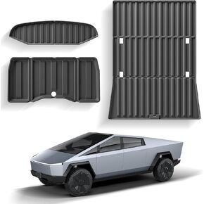 Truck Bed Mat for Tesla Cybertruck Accessories 2024 2025 2026, Customized TPE Floor Mats for Cybertruck Waterproof & Wear Resistance All Weather Protection - 3pcs