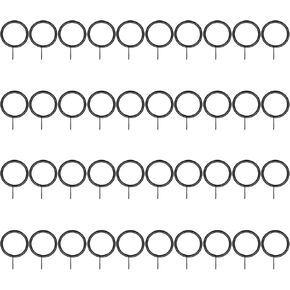 PATIKIL 40 Pcs Curtain Rings with Eyelets, 1" ID Sliding Smoothly Metal Drapery Ring Fit Up to 0.88" Curtain Rod, Black