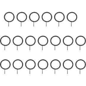 PATIKIL 20 Pcs Curtain Rings with Eyelets, 1" ID Sliding Smoothly Metal Drapery Ring Fit Up to 0.88" Curtain Rod, Red Bronze