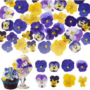 40 Pcs 8 Kinds Natural Dried Pressed Edible Flowers for Cake Topper Decorating - Mix Viola Tricolor for Cupcake Toppers, Cocktails, Resin Jewelry Making, DIY Art Crafts