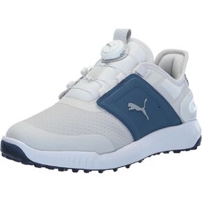 Puma Golf Men's Ignite Elevate Disc Golf Shoes, Feather Gray/Evening Sky/Puma White, 7.5