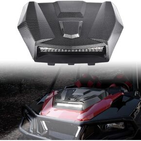 Sautvs Sport Hood Scoop مع ضوء الأضواء LED لـ General 1000 EPS 2016-2018 ، مغرفة من نمط ألياف الكربون مع مجموعة LED Auxiliary Light Kit لـ Polaris General 1000/4 1000 EPS 2016 2017 2018 Accessories