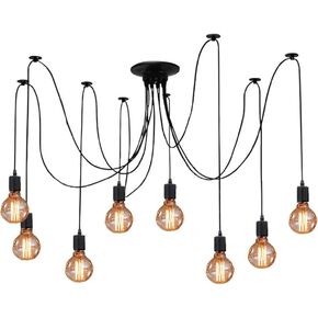 Ceiling Spider Lamp Light Pendant Lighting, Antique Classic Adjustable DIY Lighting Chandelier Modern Chic Industrial Dining 8 Arms(Each with 1.7m Wire)