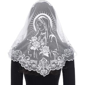 Bozidol Mantilla Veils for Church Catholic, Our Lady of Guadalupe Lace Chapel Veil, Latin Mass Head Coverings for Women Girls