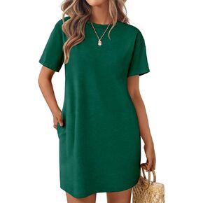 Ekouaer Nightgowns for Women Cotton Sleep Shirts Tshirt Nightshirt Casual Sleepdress Pullover Sleepwear Dress with Pockets