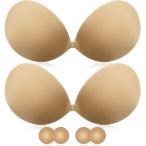Sticky Bra, Strapless Backless Invisible Adhesive Bra for Women, SelfAdhesive Stick On Boobs Nude Pasties Braless Bras