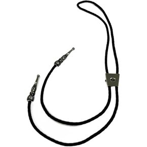 Toxic Jungle 39-3/8 Inch (100cm) Bolo Tie Kit for Custom Jewelry, Western Cowboy Engraved Cord Necklace, Antique Silver (Concho not Included)