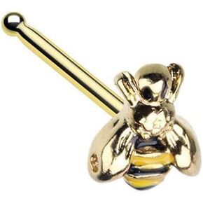 Covet Jewelry Buzz Off Bumble Bee Nose Stud Ring