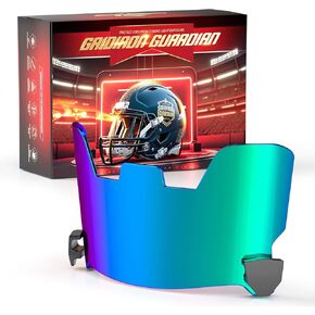 Blue Football Visor - Shatterproof Polycarbonate Lens, Tool-Free Clip System, Fits Adult & Youth Helmets (Riddell SpeedFlex/Schutt F7/Xenith), NFHS Compliant Sports Accessory