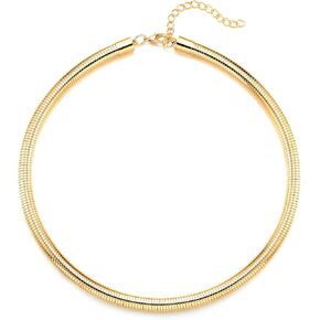 Coolsteelandbeyond Sleek Gold Snake Stain Necklace للقلادة للنساء.