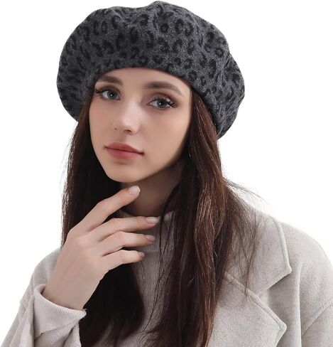 القبعات الصوف الكلاسيكية النمر القبعات للنساء رجل الرسام قبعة القبعات الفرنسية لرجل امرأة دافئة الشتاء. in Kuwait