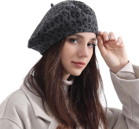 القبعات الصوف الكلاسيكية النمر القبعات للنساء رجل الرسام قبعة القبعات الفرنسية لرجل امرأة دافئة الشتاء. in Kuwait