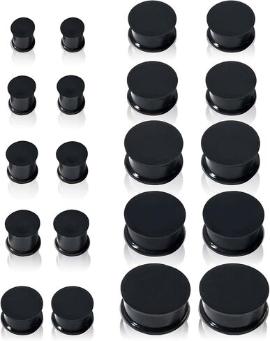 20Pcs Silicone Gauges Plugs Ear Stretching Kit Double Flared Saddle Plug for Ears Silicone Tunnels Stretcher Expander Size 2g-1" in Saudi Arabia