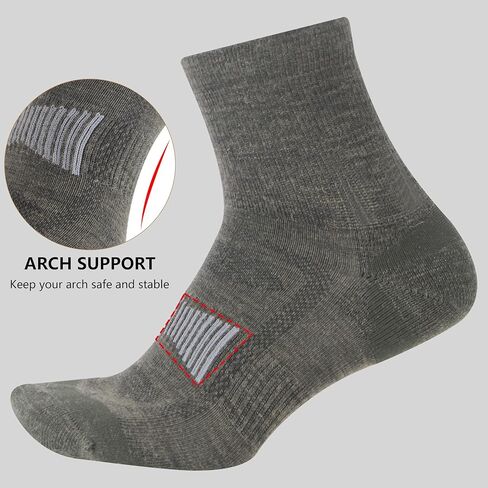 Merino Wool Ankle Socks, Men's Women's 90% Wool Athletic Thin Running Moisture Wicking Socks, 3 Pairs in Kuwait