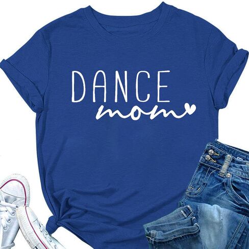 Womens Dance Mom Shirt Crewneck Short Sleeve Casual Tshirt Summer Pullover Graphic Tees in Saudi Arabia