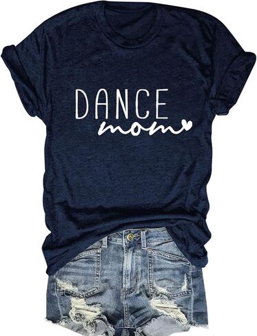 Womens Dance Mom Shirt Crewneck Short Sleeve Casual Tshirt Summer Pullover Graphic Tees in Saudi Arabia