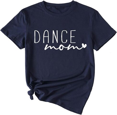 Womens Dance Mom Shirt Crewneck Short Sleeve Casual Tshirt Summer Pullover Graphic Tees in Saudi Arabia