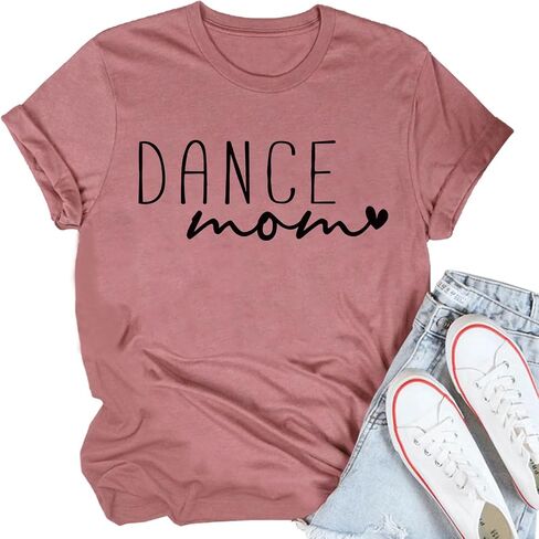 Womens Dance Mom Shirt Crewneck Short Sleeve Casual Tshirt Summer Pullover Graphic Tees in Saudi Arabia