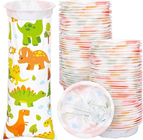 50Pcs Kids Vomit Bags Disposable Cartoon Emesis Bags Leak Proof Self Sealing Barf Bags Portable Throw Up Bags for Motion Car Air Sea Sickness Nausea Travel in Saudi Arabia