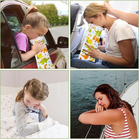 50Pcs Kids Vomit Bags Disposable Cartoon Emesis Bags Leak Proof Self Sealing Barf Bags Portable Throw Up Bags for Motion Car Air Sea Sickness Nausea Travel in Saudi Arabia