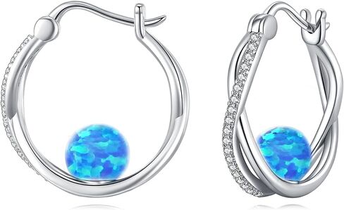 Opal/Lapis Lazuli/Turquoise/Moonstone/Amethyst/Onyx Earrings for Women Sterling Silver Hoop/Stud Earrings Pearl Jewelry Gift for Women in Kuwait