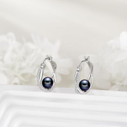 Opal/Lapis Lazuli/Turquoise/Moonstone/Amethyst/Onyx Earrings for Women Sterling Silver Hoop/Stud Earrings Pearl Jewelry Gift for Women in Kuwait