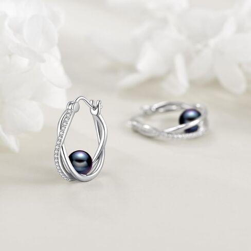 Opal/Lapis Lazuli/Turquoise/Moonstone/Amethyst/Onyx Earrings for Women Sterling Silver Hoop/Stud Earrings Pearl Jewelry Gift for Women in Kuwait