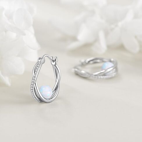 Opal/Lapis Lazuli/Turquoise/Moonstone/Amethyst/Onyx Earrings for Women Sterling Silver Hoop/Stud Earrings Pearl Jewelry Gift for Women in Kuwait