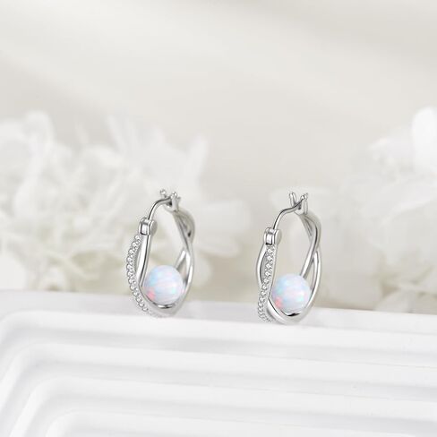 Opal/Lapis Lazuli/Turquoise/Moonstone/Amethyst/Onyx Earrings for Women Sterling Silver Hoop/Stud Earrings Pearl Jewelry Gift for Women in Kuwait