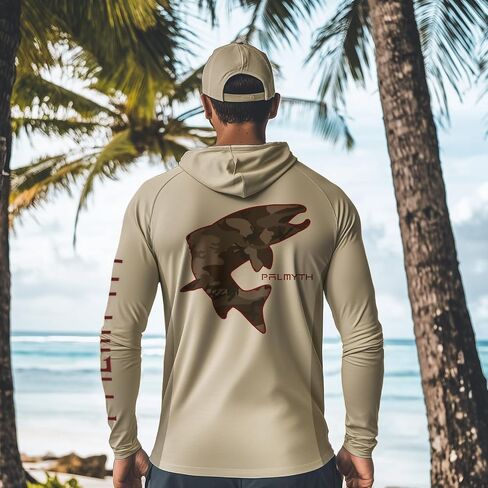 Palmyth Fishing Hoodie for Men Long Sleeve with Mask Sun Protection UV UPF 50+ Shirts Neck Gaiter in Saudi Arabia